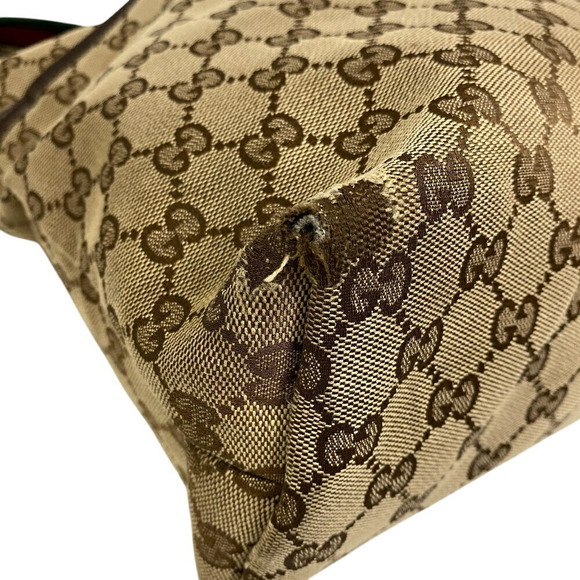 Gucci Sherry Line Web GG Canvas Shoulder Bag Beige - Picture 3 of 11